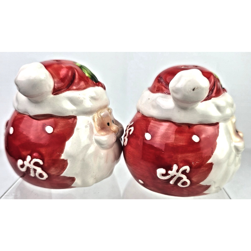 Roly Poly Red Santa Claus Salt & Pepper Shakers Holiday Kitchen & Home Decor - Picture 2 of 6